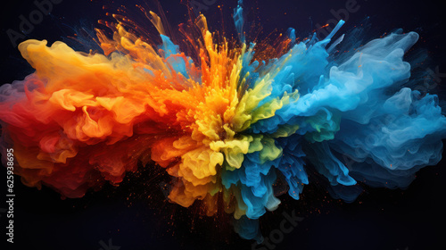 visualization of fractal waves, color burst, colorful, rainbow, generative ai © Max