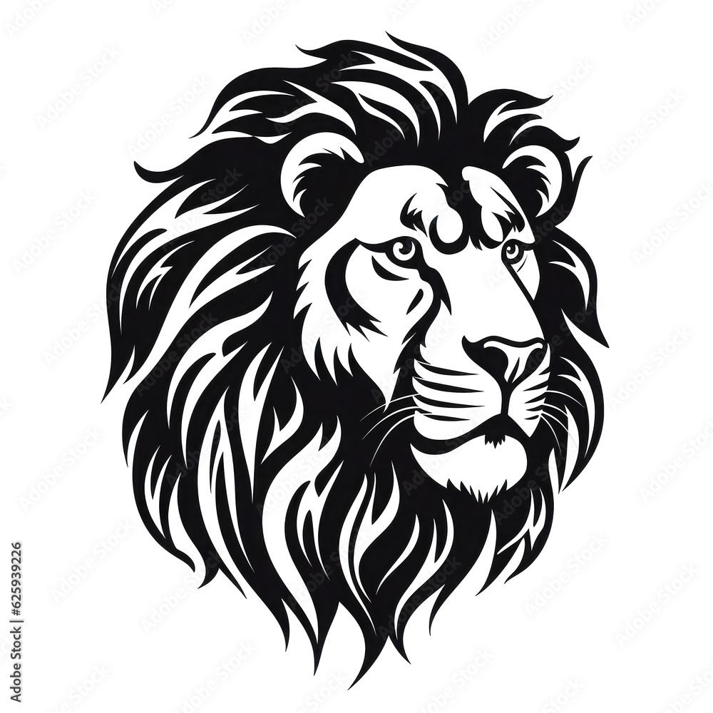 lion looking isolated on white lion looking isolated on white