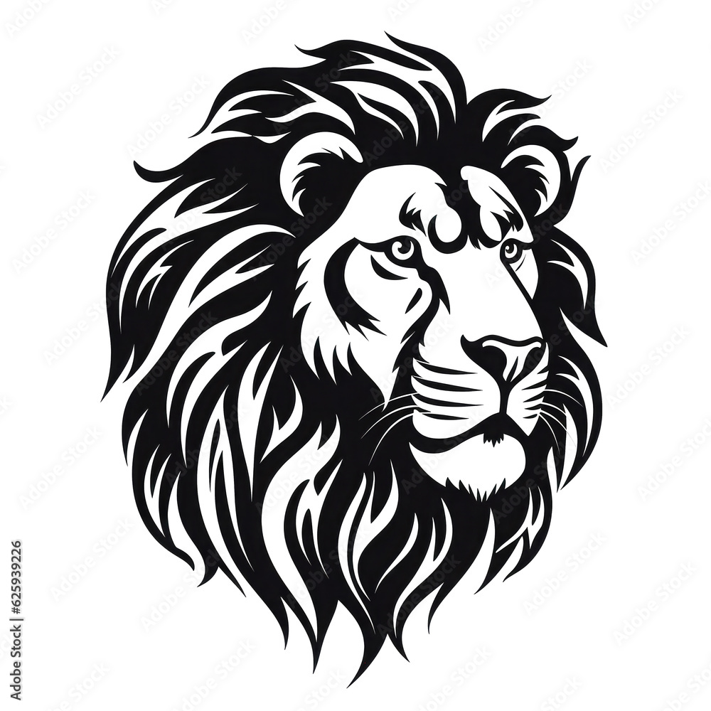 lion looking isolated on white