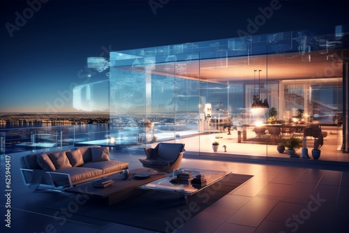 Augmented reality technology concept applied to real estate, Generative AI