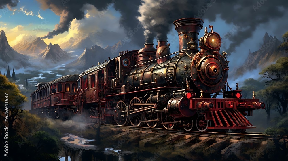 Obraz premium a train on a track