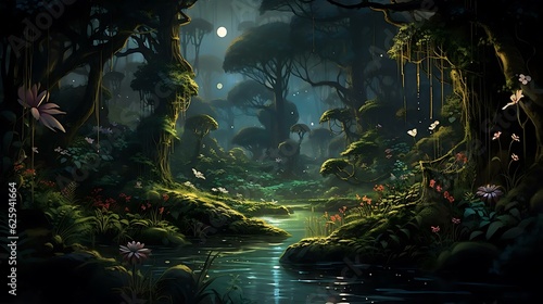 Reef forest at night