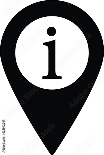 Map pointer with information icon vector illustration . Information and location pin icon