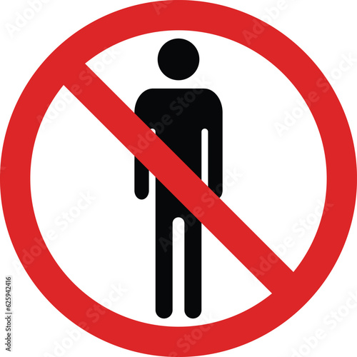 No people allowed sign vector . Enter prohibition sign