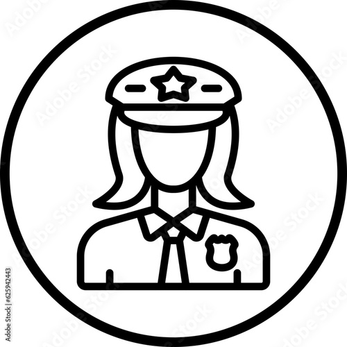 Vector Design Lady Police Icon Style