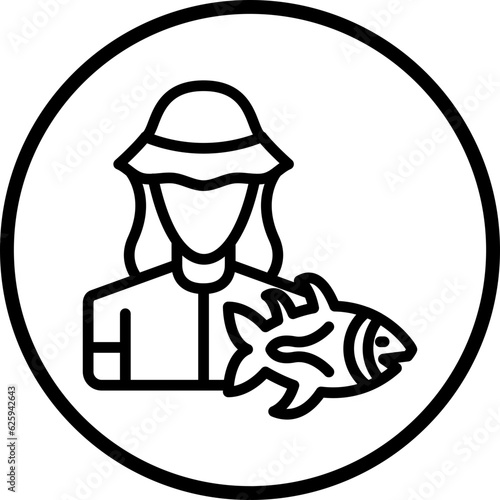 Vector Design Fisherwoman Icon Style