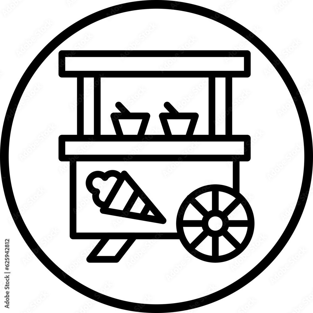 Vector Design Ice Cream Stall Icon Style Vector Design Ice Cream Stall Icon Style