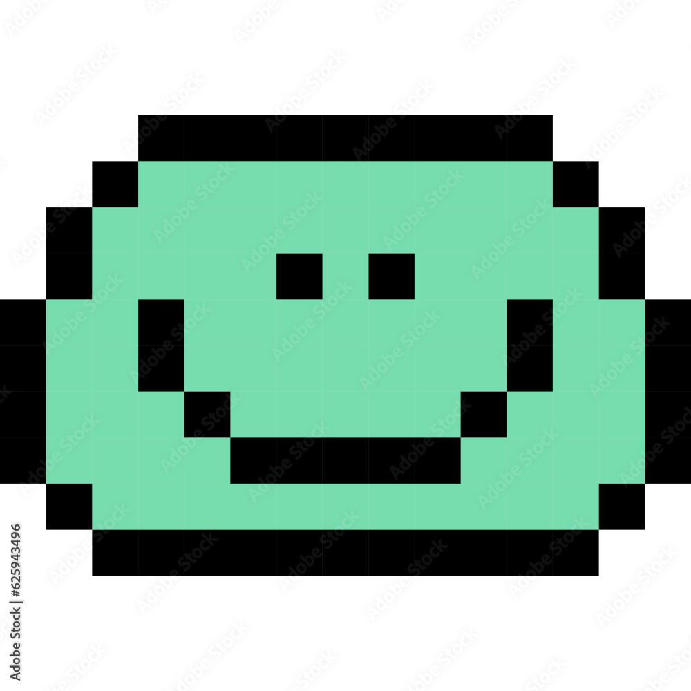 Emoji smiley cartoon icons in pixel style. Emoji smiley cartoon icons in pixel style.