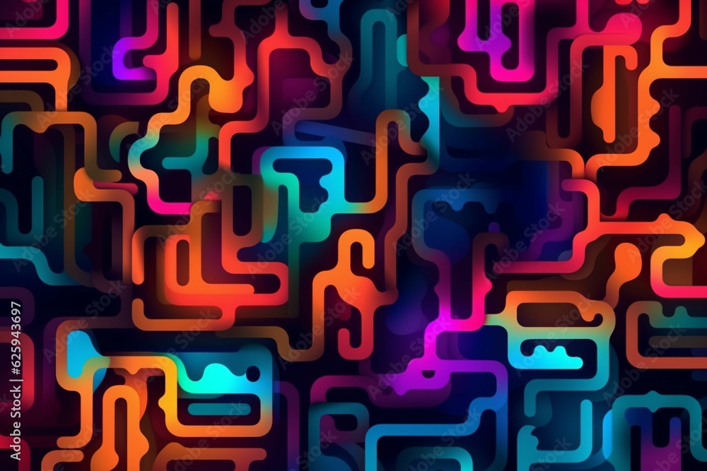 neon negative space, seamless pattern neon negative space, seamless pattern