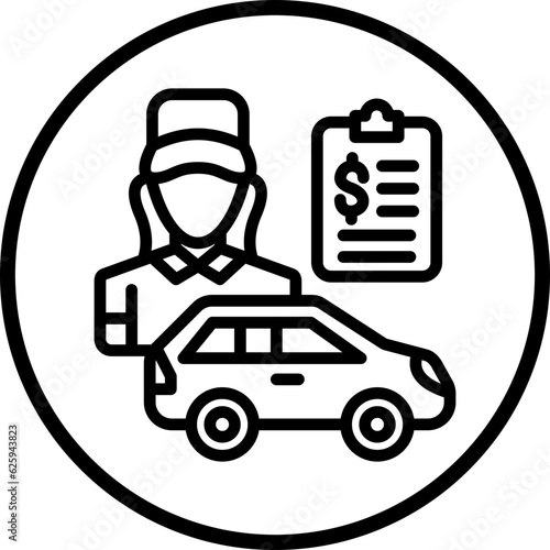 Vector Design Car Saleswoman Icon Style