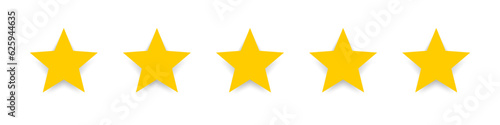 Star rating icon. 5 stars rating feedback concept. Five star rank rating icon. EPS 10