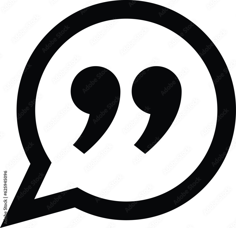 Bubble speech with quote mark icon vector isolated on white background Bubble speech with quote mark icon vector isolated on white background