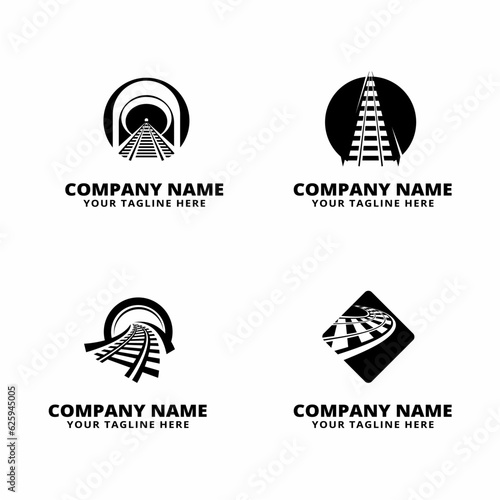 simple rail logo vector icon