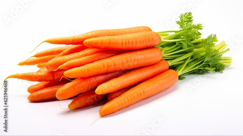 Fresh Cut Baby Carrots Isolated on White Background in a Group. Generative AI