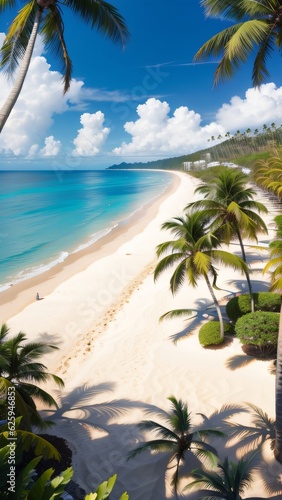 beach with palm trees