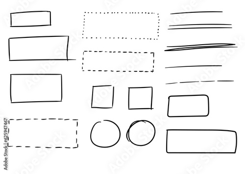 Hand drawn underlines. Stroke, lines, scribbles, strikethroughs, speech bubbles. Abstract lines for the design of handwritten text.