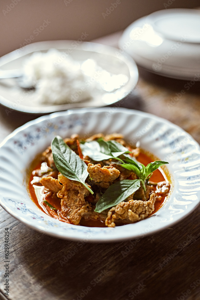 Pork panang curry, popular thai food Pork panang curry, popular thai food