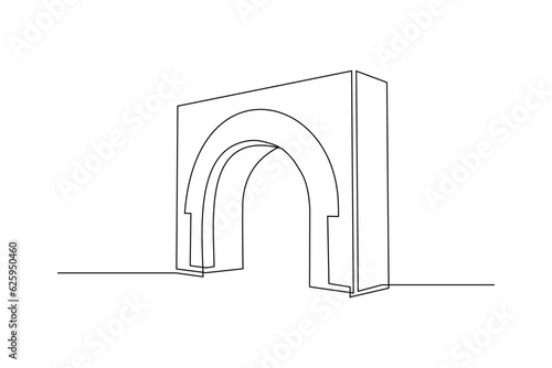 tunnel continuous line art drawing