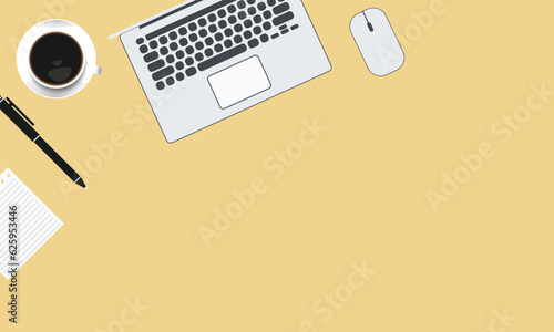 Flat lay working table background