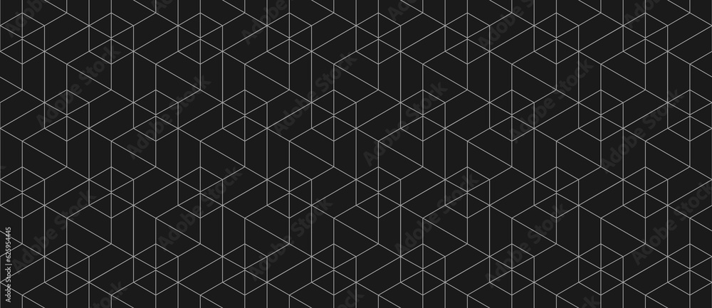 Vector seamless cubic hexagon pattern. Abstract geometric low poly background. Stylish grid texture. Vector seamless cubic hexagon pattern. Abstract geometric low poly background. Stylish grid texture.