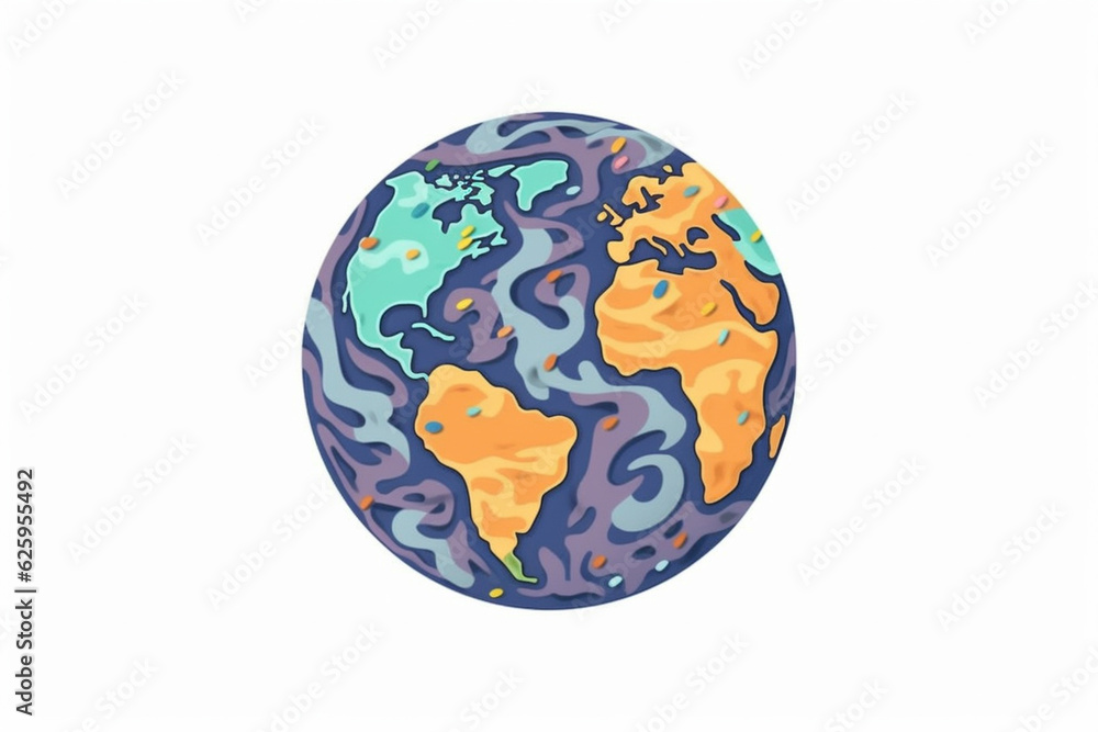 Globe. North America on planet Earth hand-drawn with watercolor technique isolated on white background Generative AI Globe. North America on planet Earth hand-drawn with watercolor technique isolated on white background Generative AI