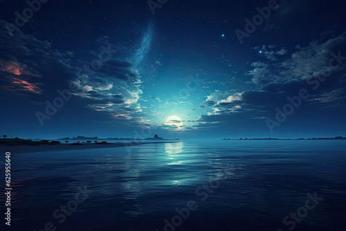 full moon over the sea © ahmudz