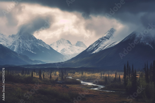 beautifull picture during a hiking trip to the swiss mountains Generative AI