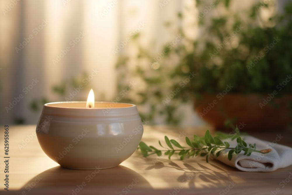 Christmas Decoration with candles Generative AI Christmas Decoration with candles Generative AI