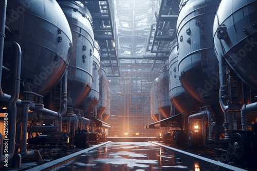 Wallpaper Mural Digital paint illustration, industry metallurgical plant dawn smoke smog emissions bad ecology.Industry pollution, Air factory industry smoke, Environmental, manufacturing, global toxic, Generative AI Torontodigital.ca