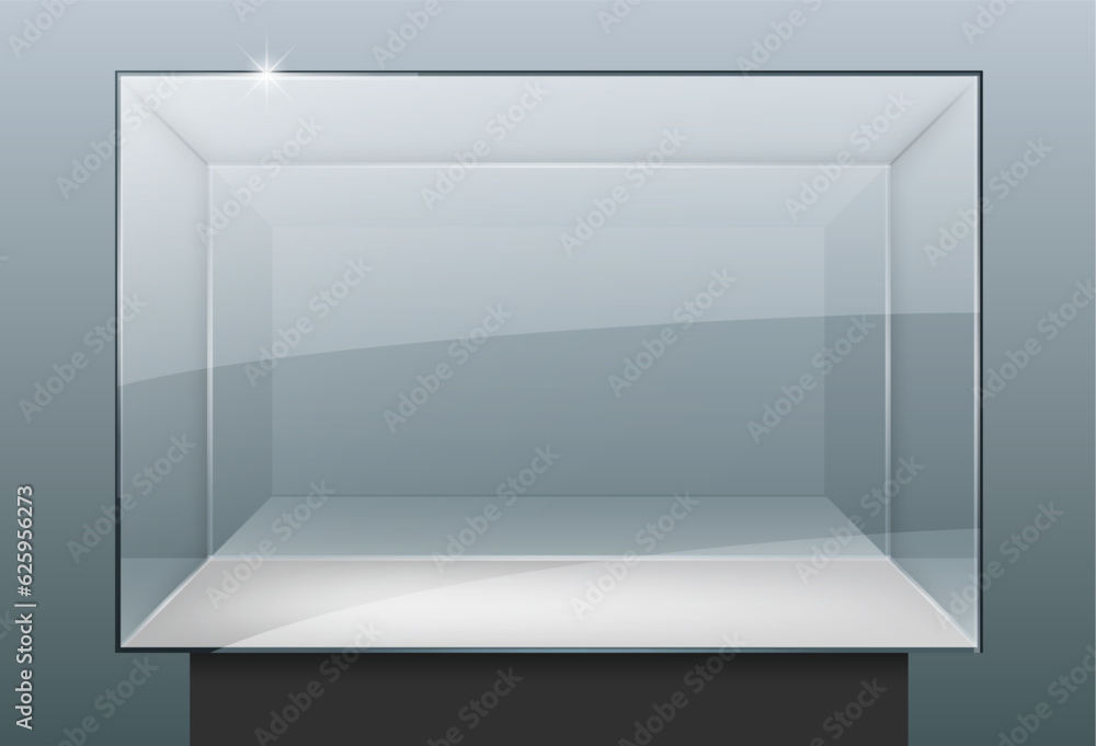 Showcase for jewelry flask made of glass Showcase for jewelry flask made of glass