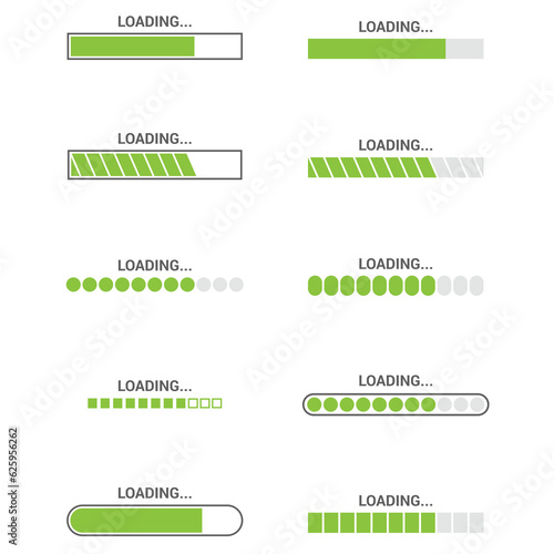 Set of loading icons system software update and upgrade concept.