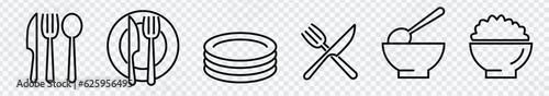 dishes and cutlery icon set vector illustration eps 10