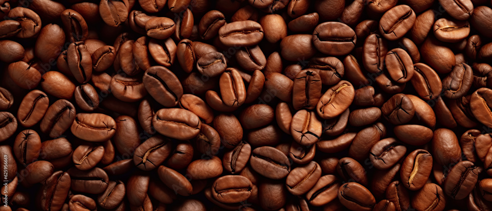 Obraz premium Coffee beans background illustration ,Generative AI 