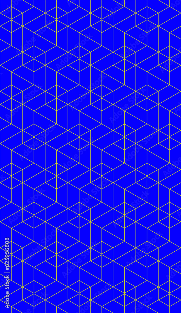 Naklejka premium Vector seamless cubic hexagon pattern. Abstract geometric low poly background. Stylish grid texture.