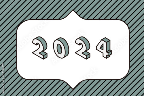 2024年のバナー ベクターイラスト 見出し　カバー アイソメトリック
