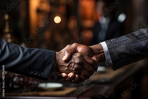 Closeup of Businessman Handshake. Generative AI