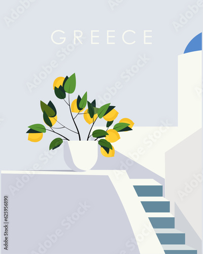 greece mykonos travel poster
