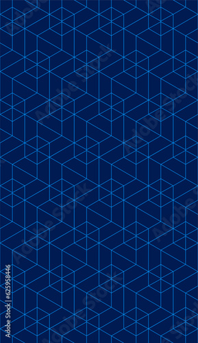 Vector seamless cubic hexagon pattern. Abstract geometric low poly background. Stylish grid texture.