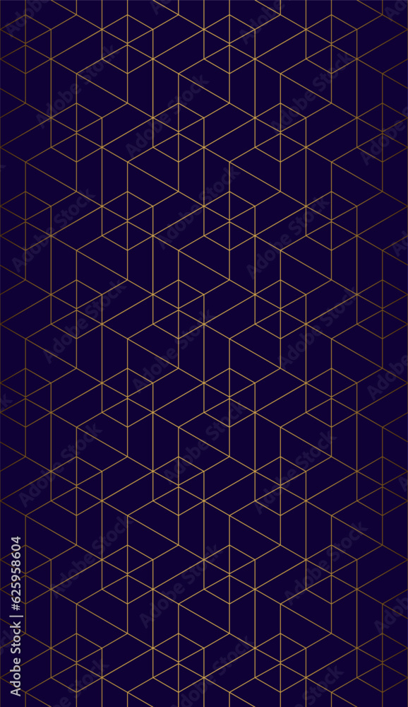 Fototapeta premium Vector seamless cubic hexagon pattern. Abstract geometric low poly background. Stylish grid texture.