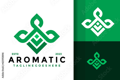 Letter A Nature leaf logo design vector symbol icon illustration