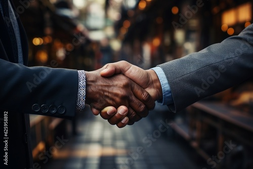 Closeup of Businessman Handshake. Generative AI