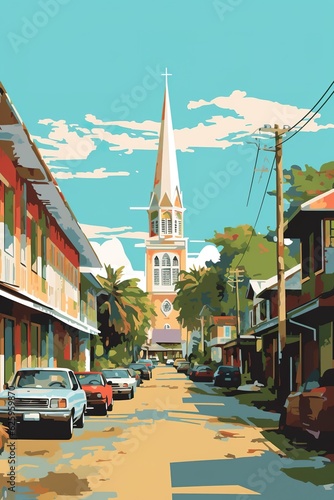 Guyana - Georgetown retro poster (ai)