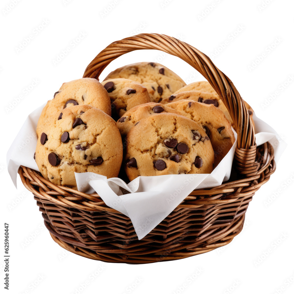 Cut-Off Chocolate Chip Cookies in Basket