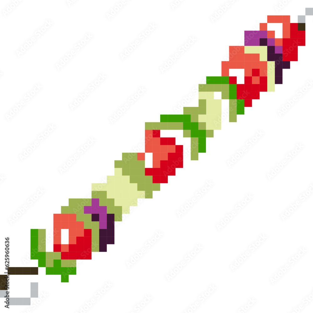 Barbecue icon cartoon style in pixel style Barbecue icon cartoon style in pixel style