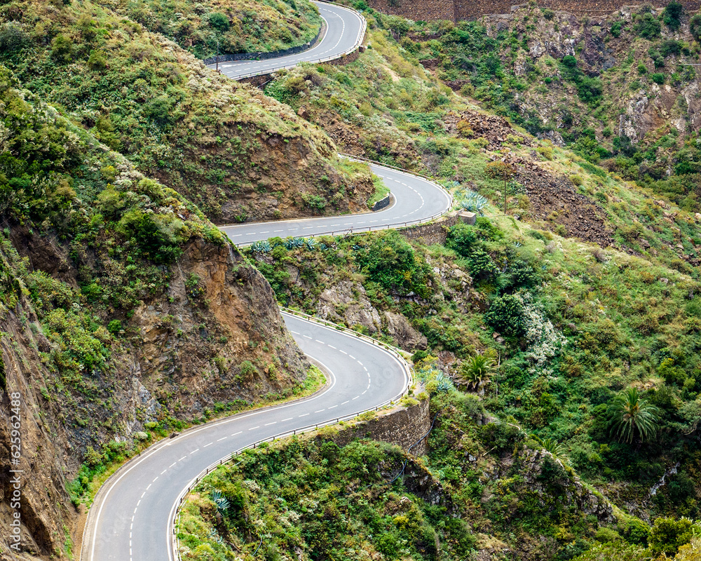 Fototapeta premium Twisty Road in La Gomera. Canary Islands 