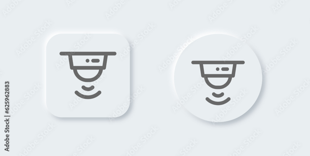 Sensor line icon in neomorphic design style. Motion security signs vector illustration. Sensor line icon in neomorphic design style. Motion security signs vector illustration.