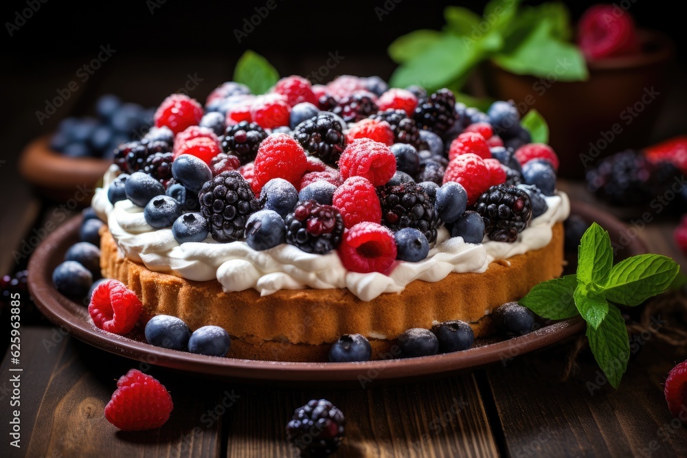 Tasty cake with berries Tasty cake with berries