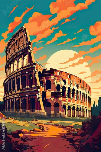 Italy - Rome retro poster (ai)