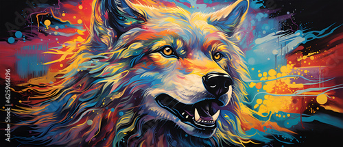 HyperSpace wolf retrofuturistic, Generative ai