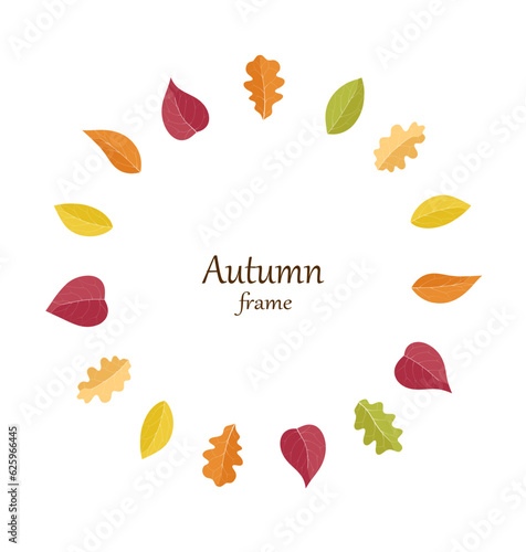 Autumn frame, autumn background with colorful leaves.